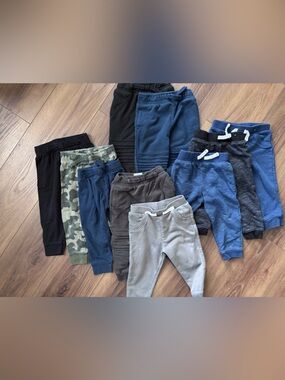 Garanimals Kids Jogger Pants Bundle - Blue, Gray, Black, Olive Camo